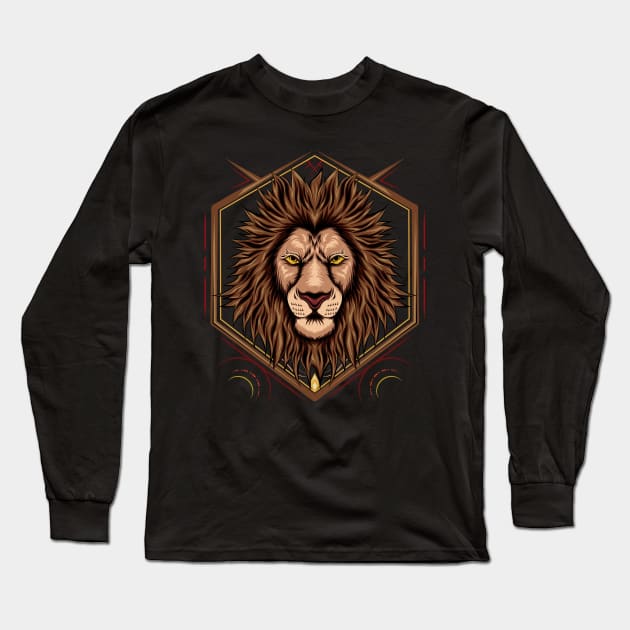 Lion head illustration Long Sleeve T-Shirt by AGORA studio